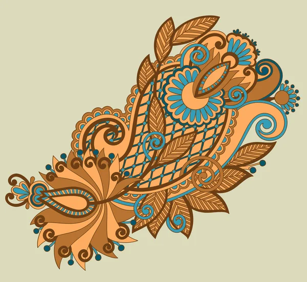 Original mano dibujar línea arte ornato flor diseño — Archivo Imágenes Vectoriales