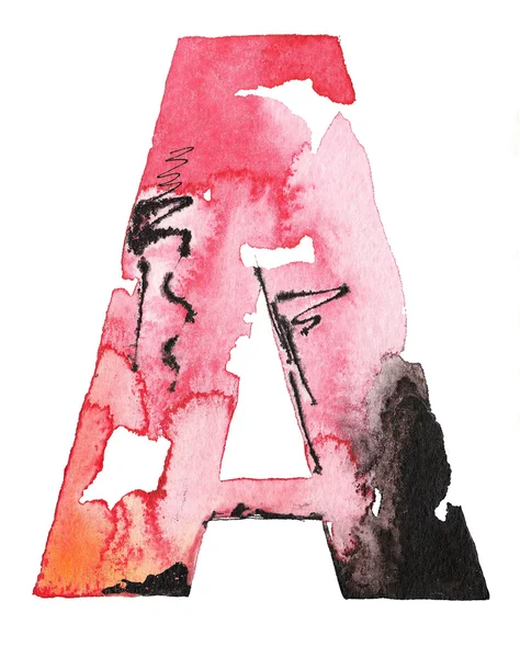Kézzel készített akvarell ABC design — Stock Fotó