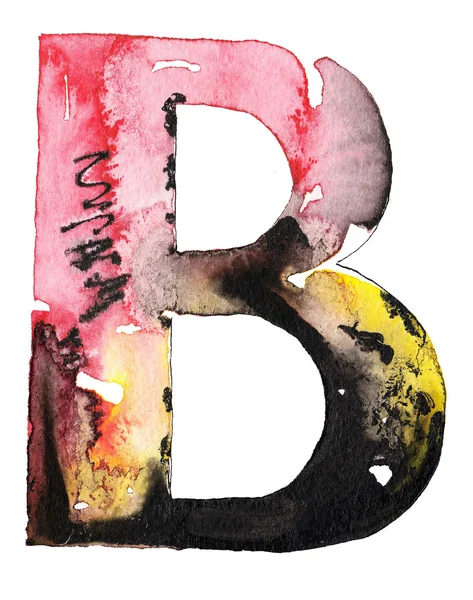 Handmade watercolor alphabet design — Stock Photo, Image