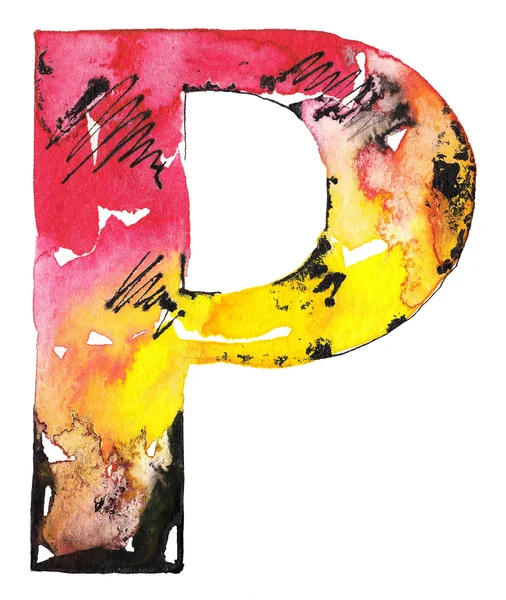 Ruční abeceda akvarel design — Stock fotografie