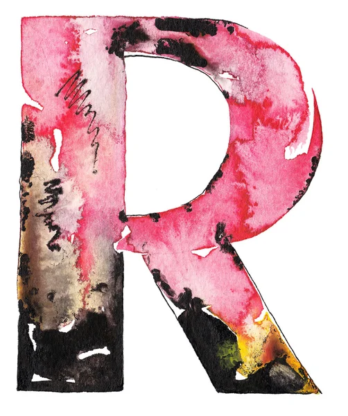 Handmade watercolor alphabet design — Stock Photo, Image