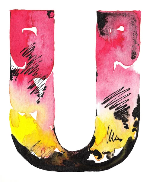 Ruční abeceda akvarel design — Stock fotografie