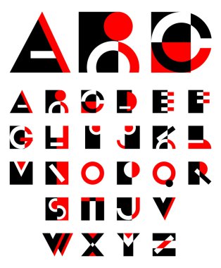 Original geometric alphabet clipart