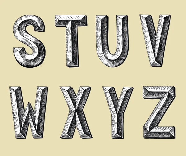 El çizmek taslak alfabe tasarım — Stok Vektör