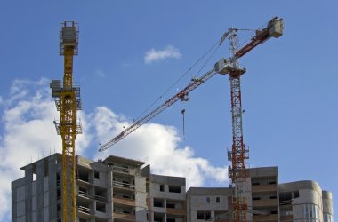 Cranes and building construction clipart