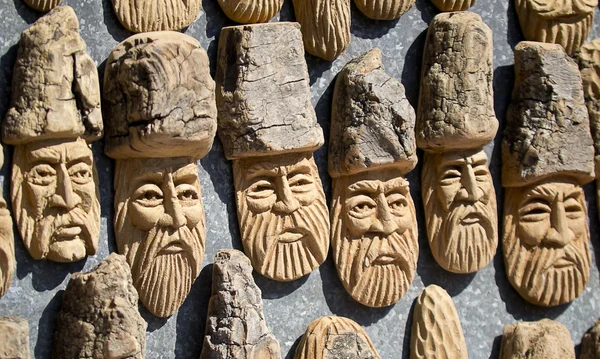 Figurines made ​​of wood. folk art — Stock Photo, Image