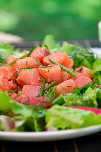 Свіжість салат з лососем — стокове фото