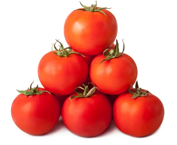Fresh tomatoes on a white background — Stock Photo, Image