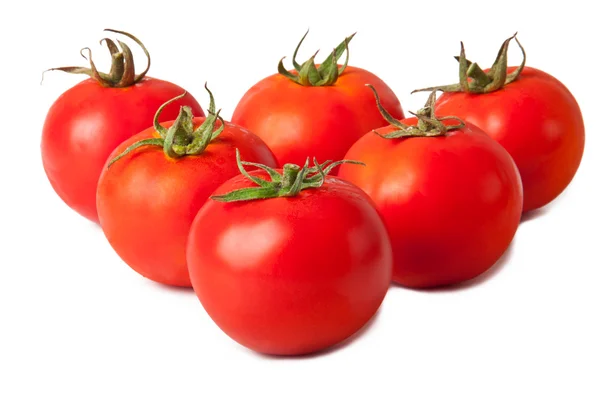 Beyaz arka planda taze domatesler — Stok fotoğraf