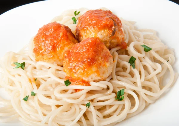 Espaguetis y albóndigas — Foto de Stock