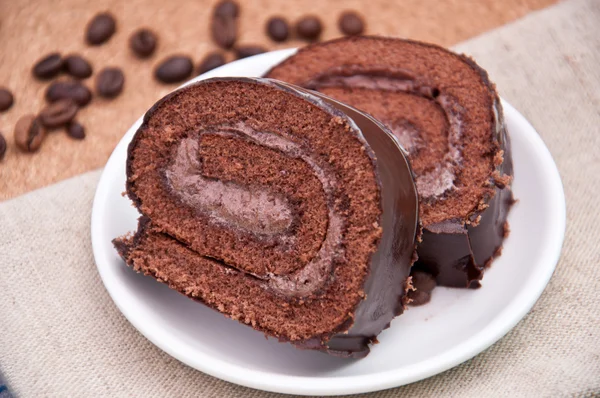 Torta de chocolate-roll —  Fotos de Stock