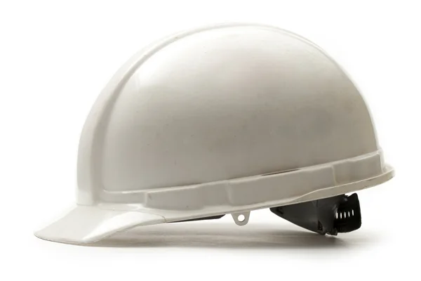 Beyaz üzerine çalışan güvenlik kask — Stok fotoğraf