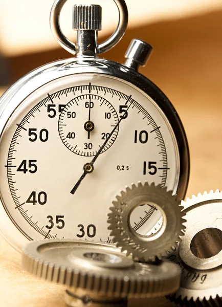 Mechanical ratchets and stopwatch — Stock Photo, Image