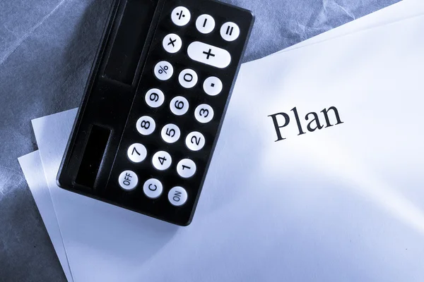 Plan conception with calculator — Stock Photo, Image