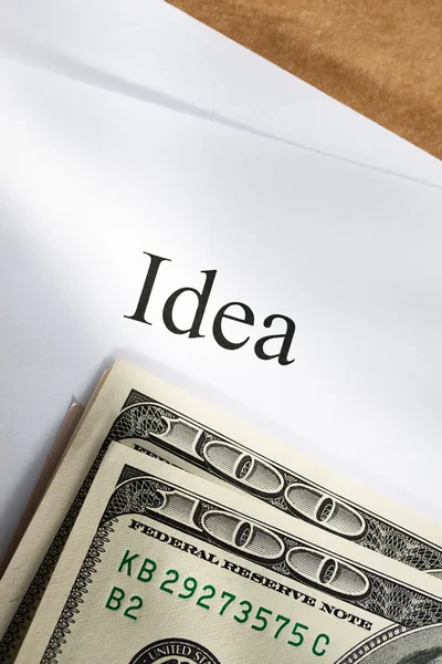 Idea conception with money — Stock Photo, Image