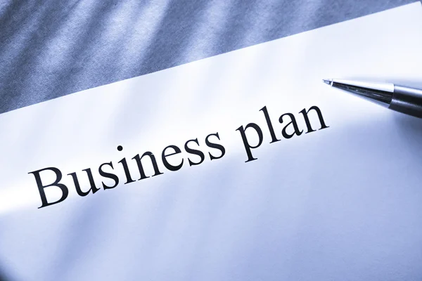 Business plan befruktningen med penna — Stockfoto