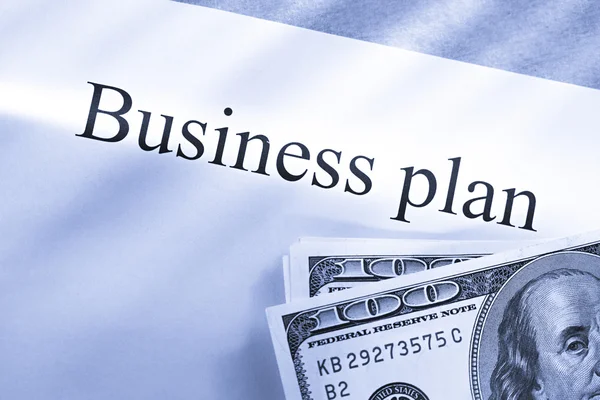 Business plan conception with money — Stock Photo, Image