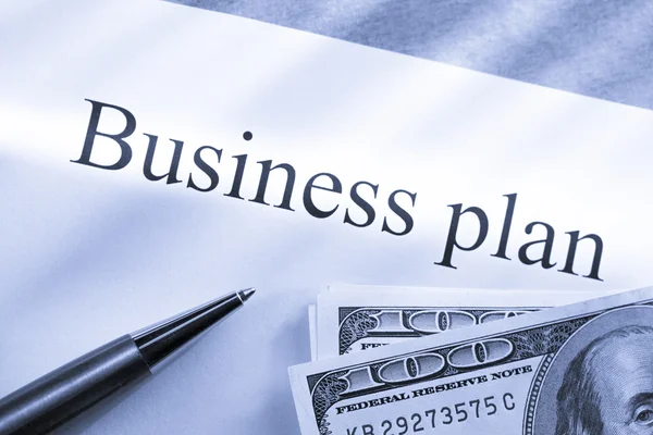 Concepção de plano de negócios com dinheiro — Fotografia de Stock