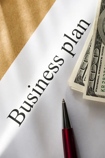 Business plan befruktningen med pengar — Stockfoto