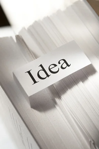 Idea conception with stack of paper cards — Stock Photo, Image