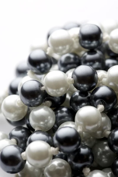 stock image String of black and white pearls