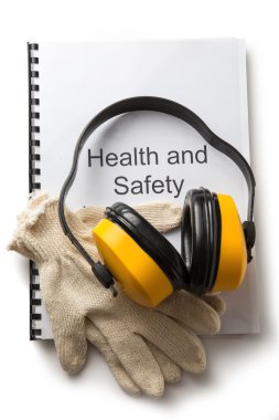 Health and safety register with earphones clipart