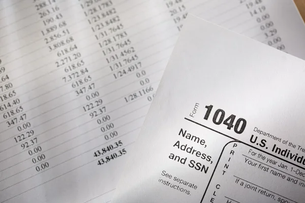 Tax form and operating budget — Stock Photo, Image