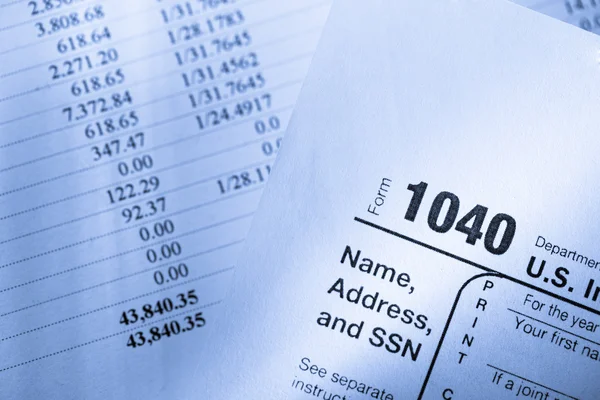 Vergi formu ve işletme bütçesi — Stok fotoğraf