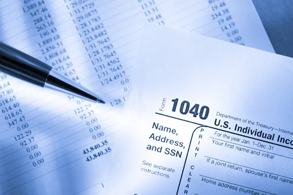 Vergi formu, işletim bütçe ve kalem — Stok fotoğraf
