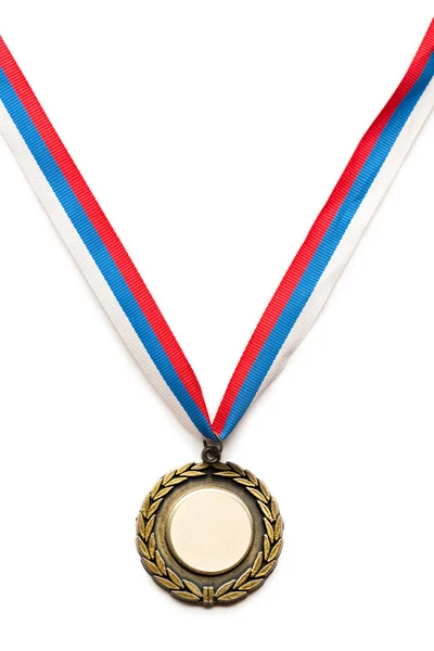 stock image Metal medal with tricolor ribbon