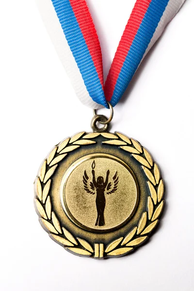 Médaille en métal avec ruban tricolore — Photo