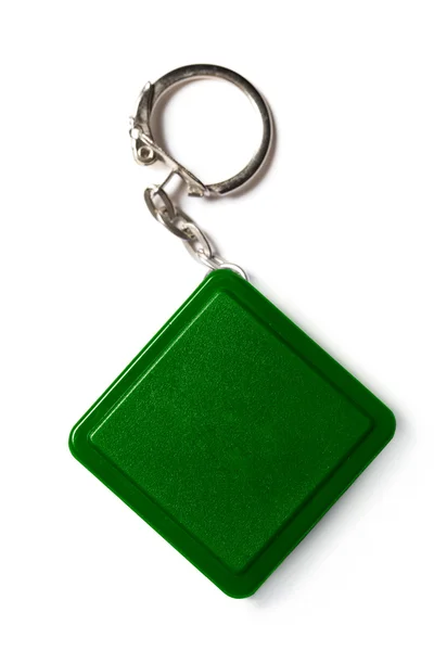 Stock image Square label with metal key ring