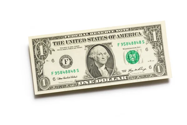 Notas de dólar sobre branco — Fotografia de Stock