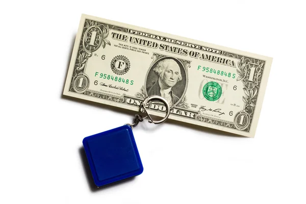 Square label with dollars — Stock Photo, Image