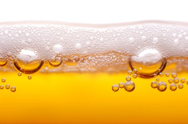 Foam and bubbles of beer.
