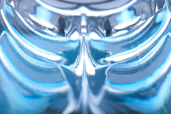 Blauw glas van de abstracte vorm van een rib. — Stockfoto