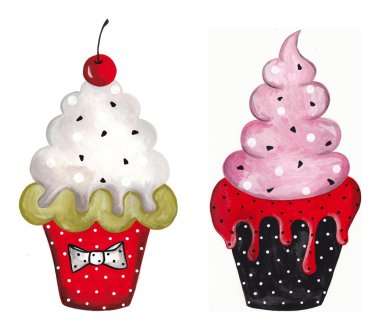 Set of cupcakes. clipart