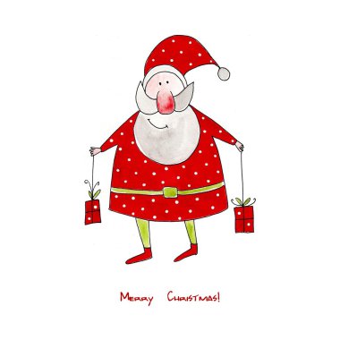 Santa Claus. Christmas card clipart