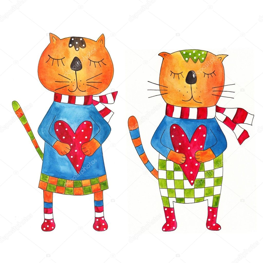 Couple of cats. Greeting card