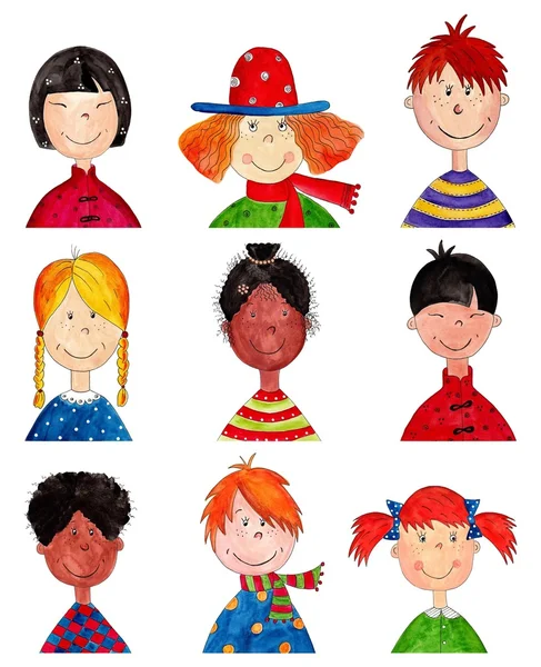 Filhos. Personagens dos desenhos animados — Fotografia de Stock