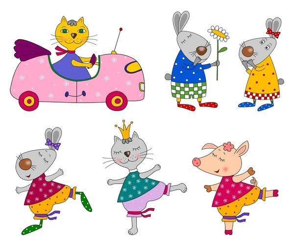 Set of animals. Cartoon characters — Stock Photo, Image