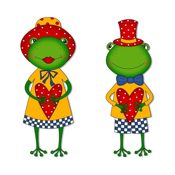 Kilka żab. postaci z kreskówek — Zdjęcie stockowe