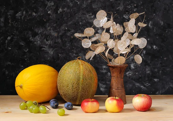 Melone und Apfel — Stockfoto