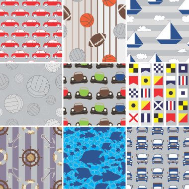 Set of Boys Fabric Swatches clipart