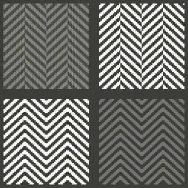 4 seamless swatches with lambdoidal herringbone patterns clipart