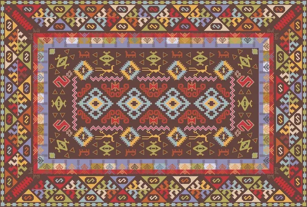 Orientaliska nomadiska typ matta design — Stock vektor