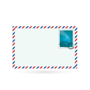 Vector stamp and envelope set collection . clipart