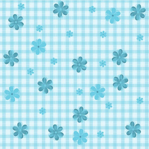꽃 패턴 질감 블루와 블루 꽃 — 스톡 벡터