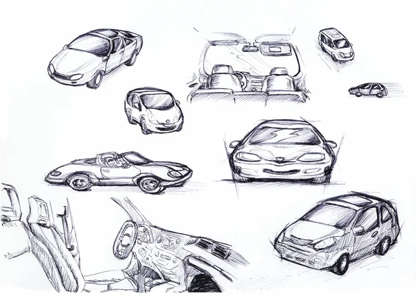 Sketch Car set — Stock Photo, Image
