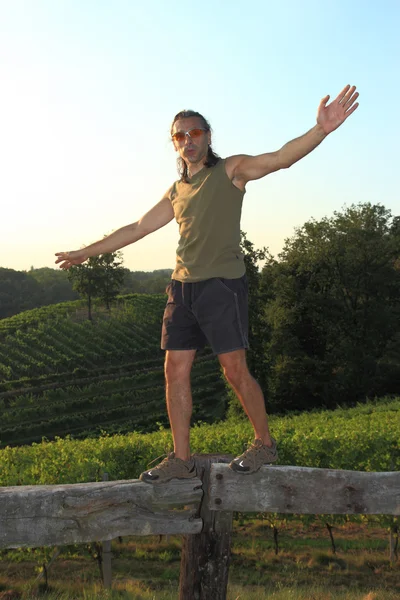 Equilibrist över vingårdarna — Stockfoto